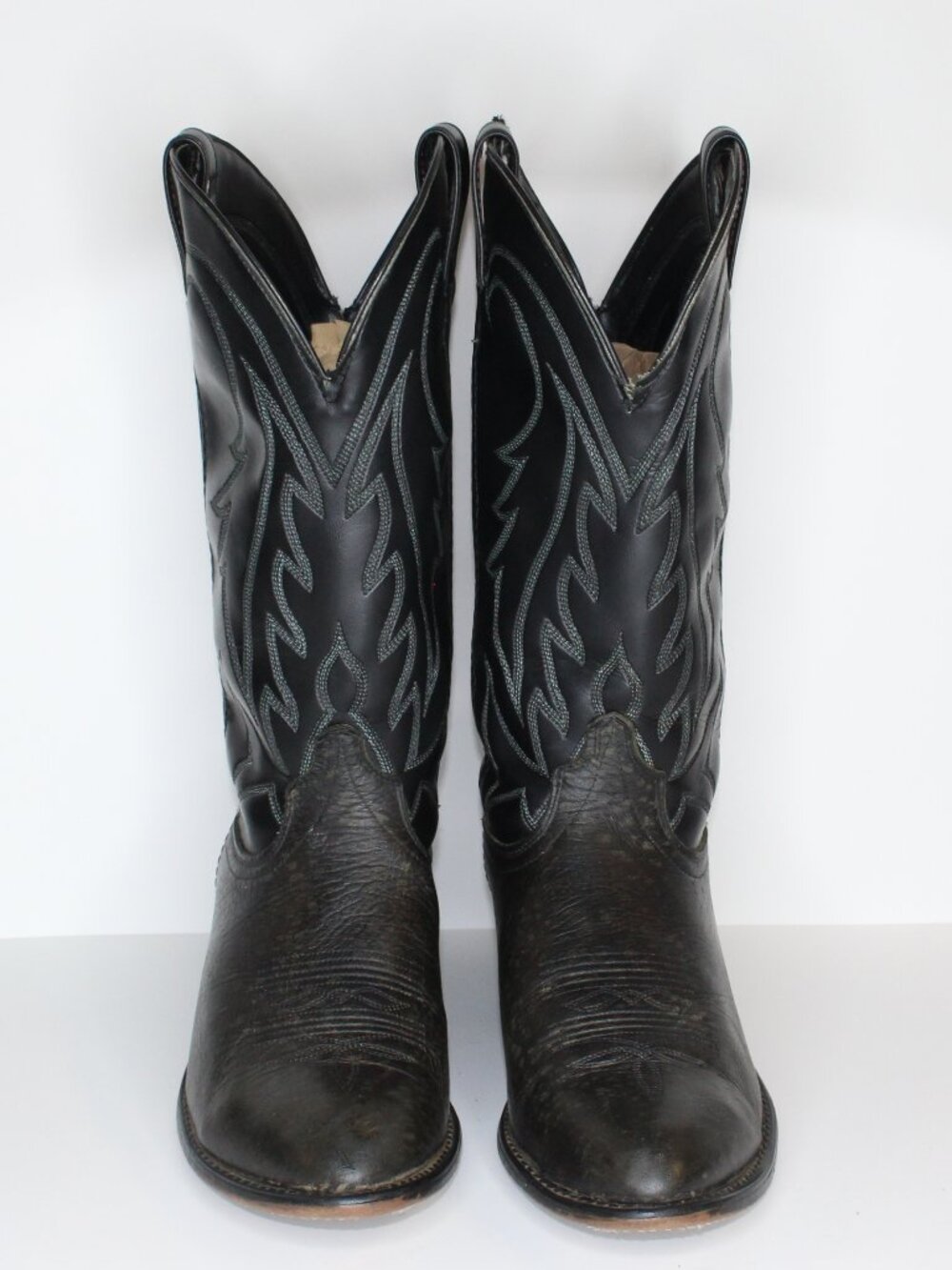 Laredo Black Leather Cowboy Boots (US 9.5 EE)